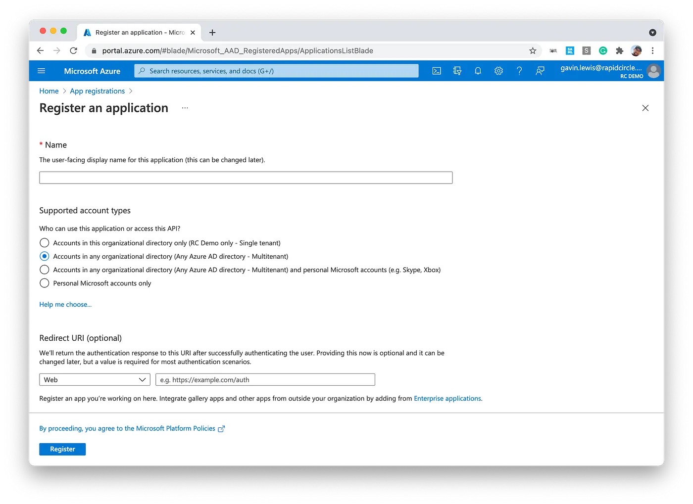 Multi-tenant App Registration Options