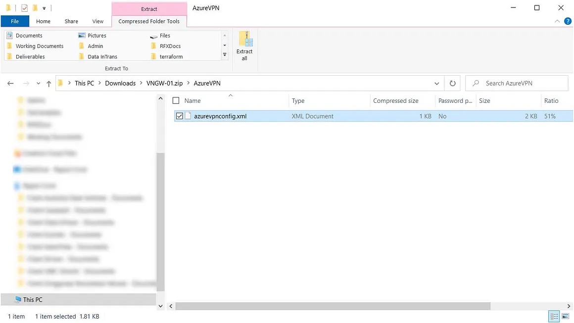 VPN configuration import process