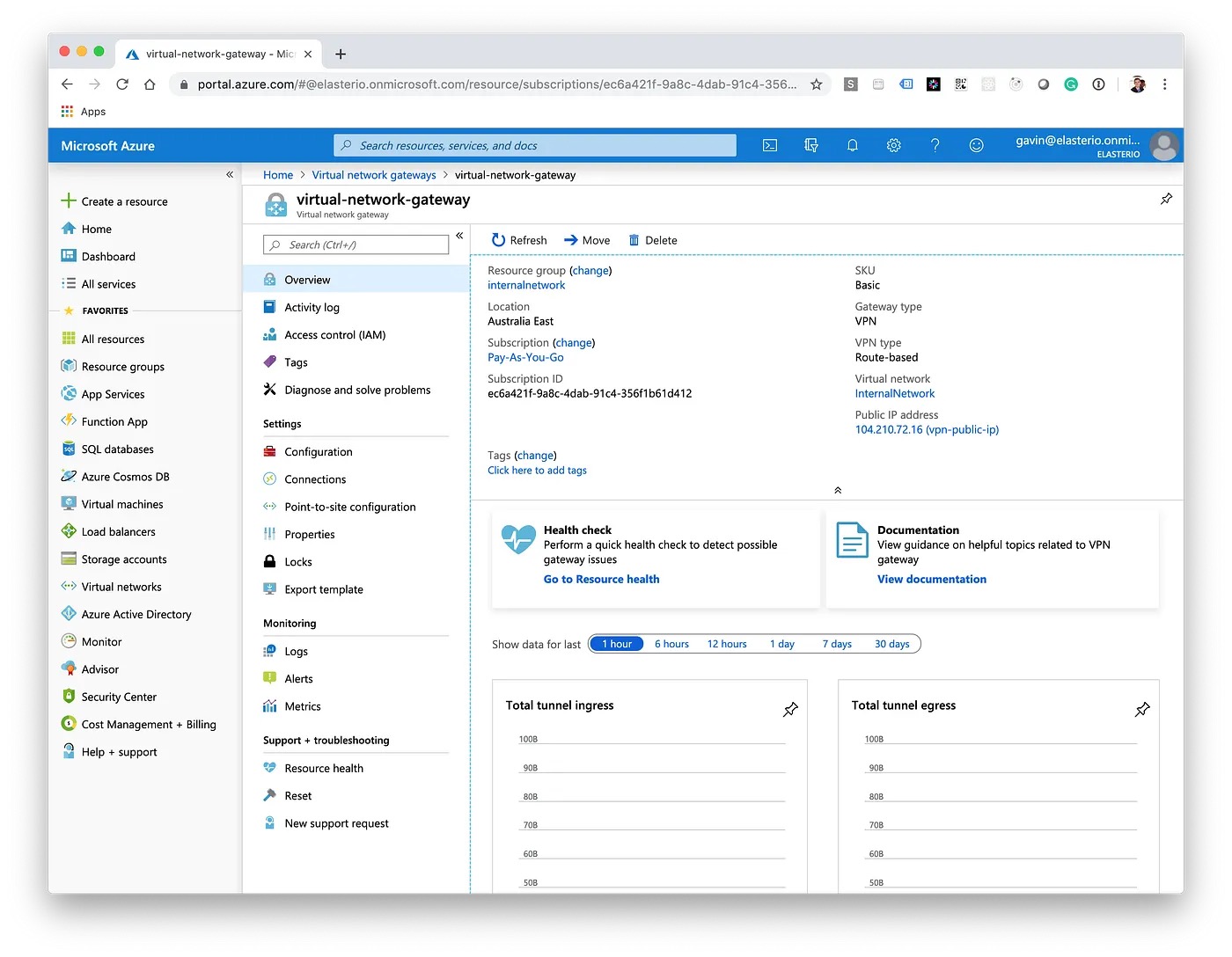Azure Virtual Network Gateway deployment complete